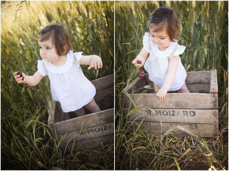 bébé dans champs de blé